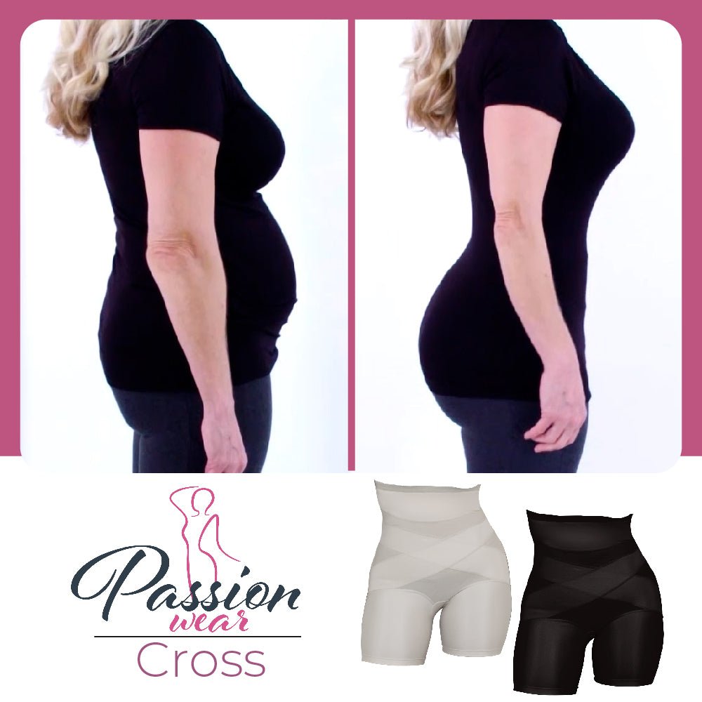 PASSION WEAR CROSS 2pzas: Cinturilla Modeladora Comprensión Cruzada