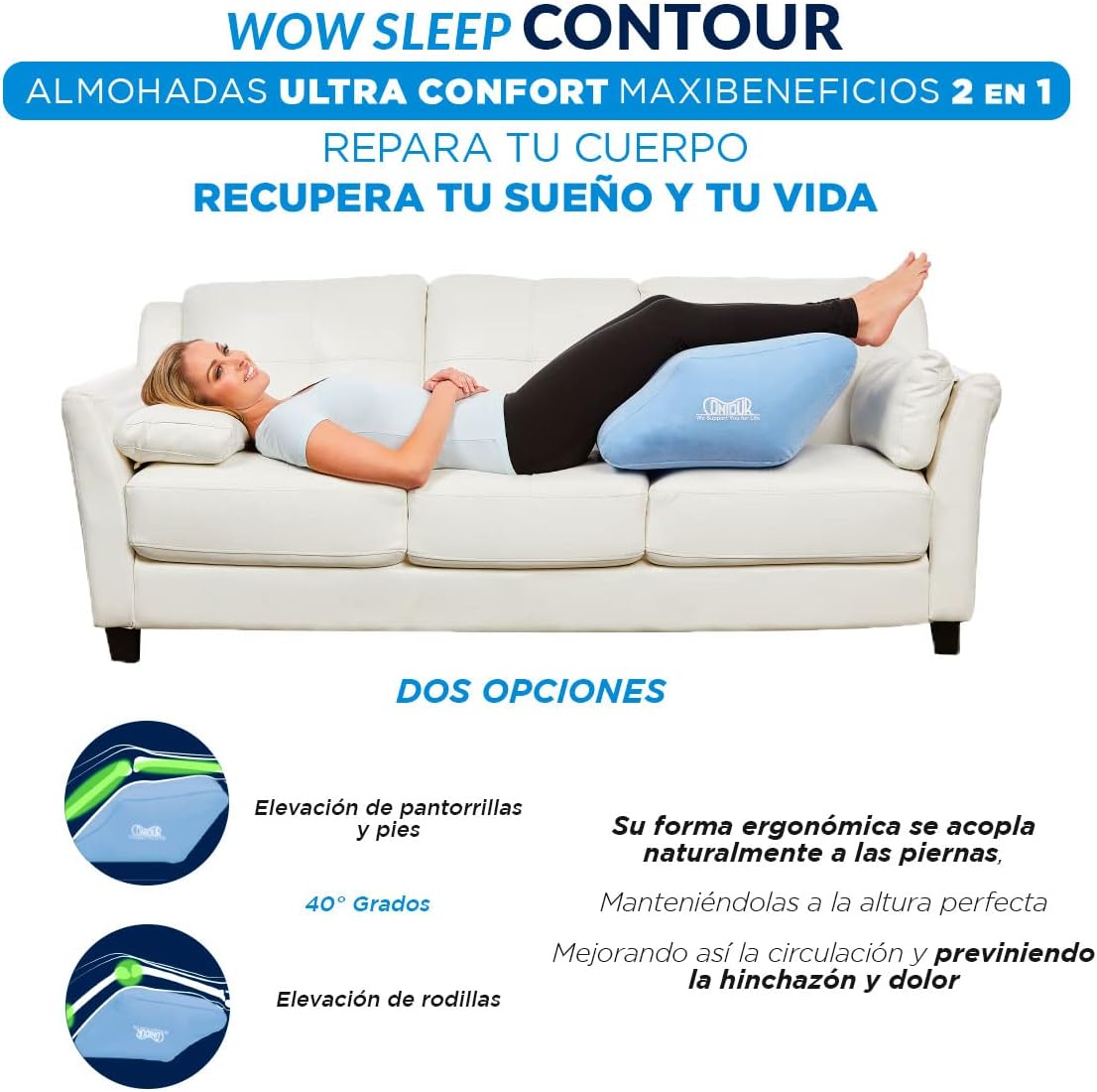 CONTOUR LEG: Almohada Desacansa Piernas + Regalo