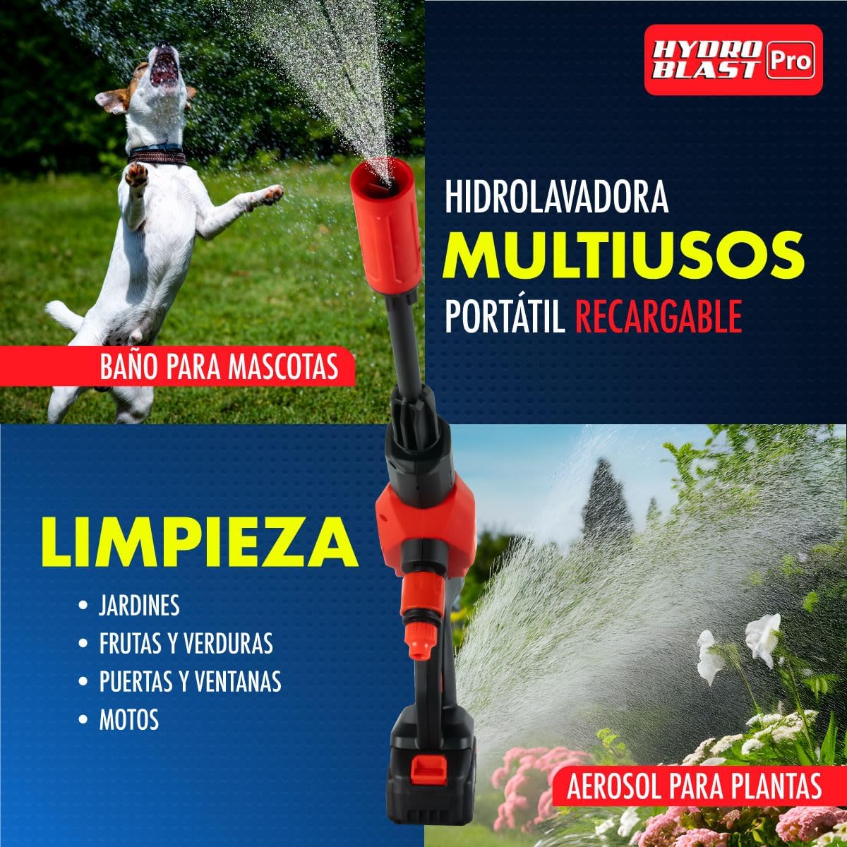 HYDROBLAST PRO: Hidrolavadora portátil e inalámbrica