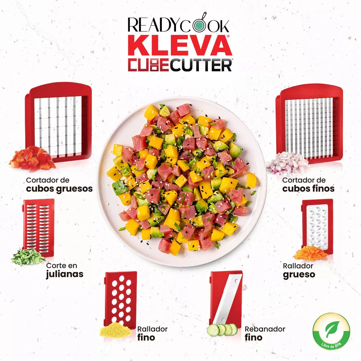 KLEVA CUBE: Cortador de Alimentos Multifuncional