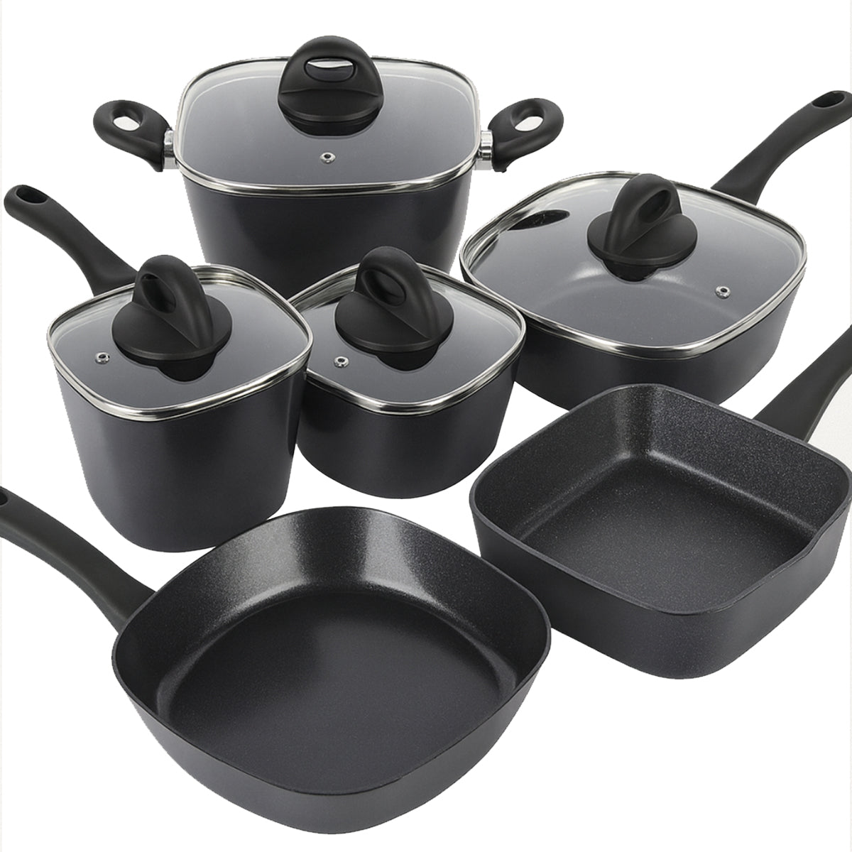 READYCOOK Batería 10 Pzs de Aluminio Forjado Antiadherente