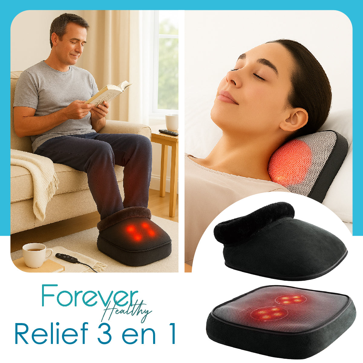 Relief 3 en 1 - Multi Masajeador + Bota Desmontable para pies