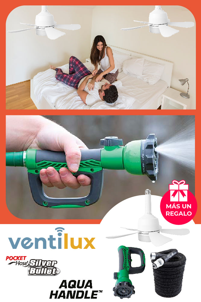 Ventilux + Aqua Handle + Pocket Hose Silver 7.6 m + REGALO