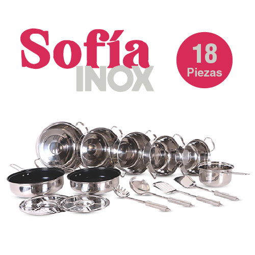 Sofía Inox - Batería de Cocina 18 Piezas