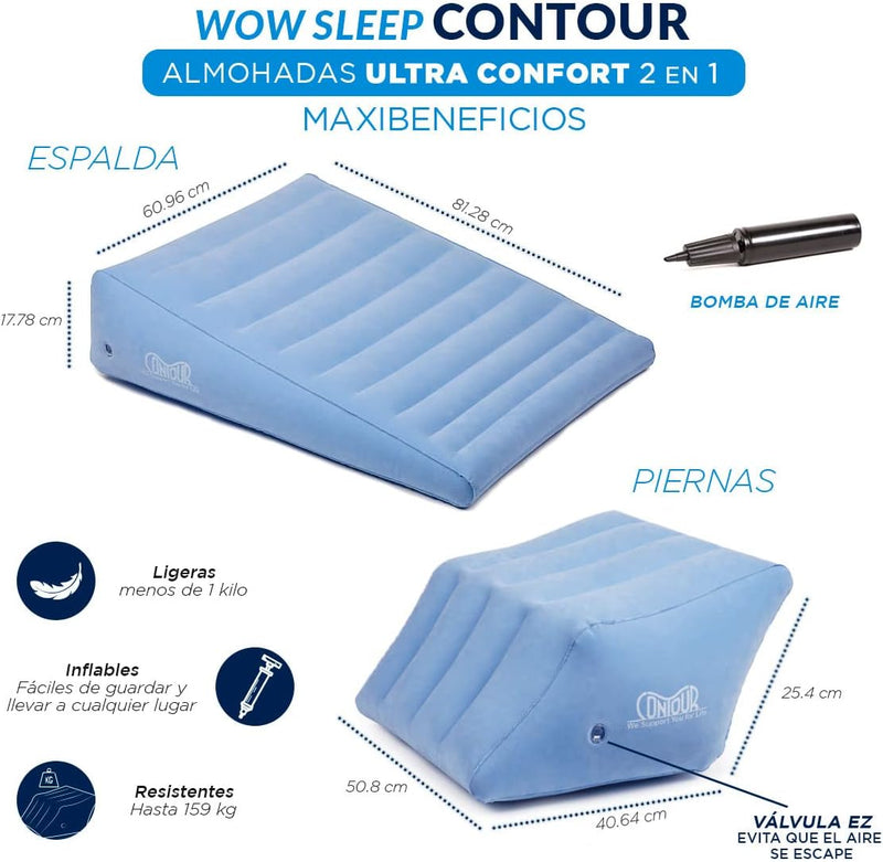 Almohadas Descansa Piernas y Espalda CONTOUR 2 EN 1