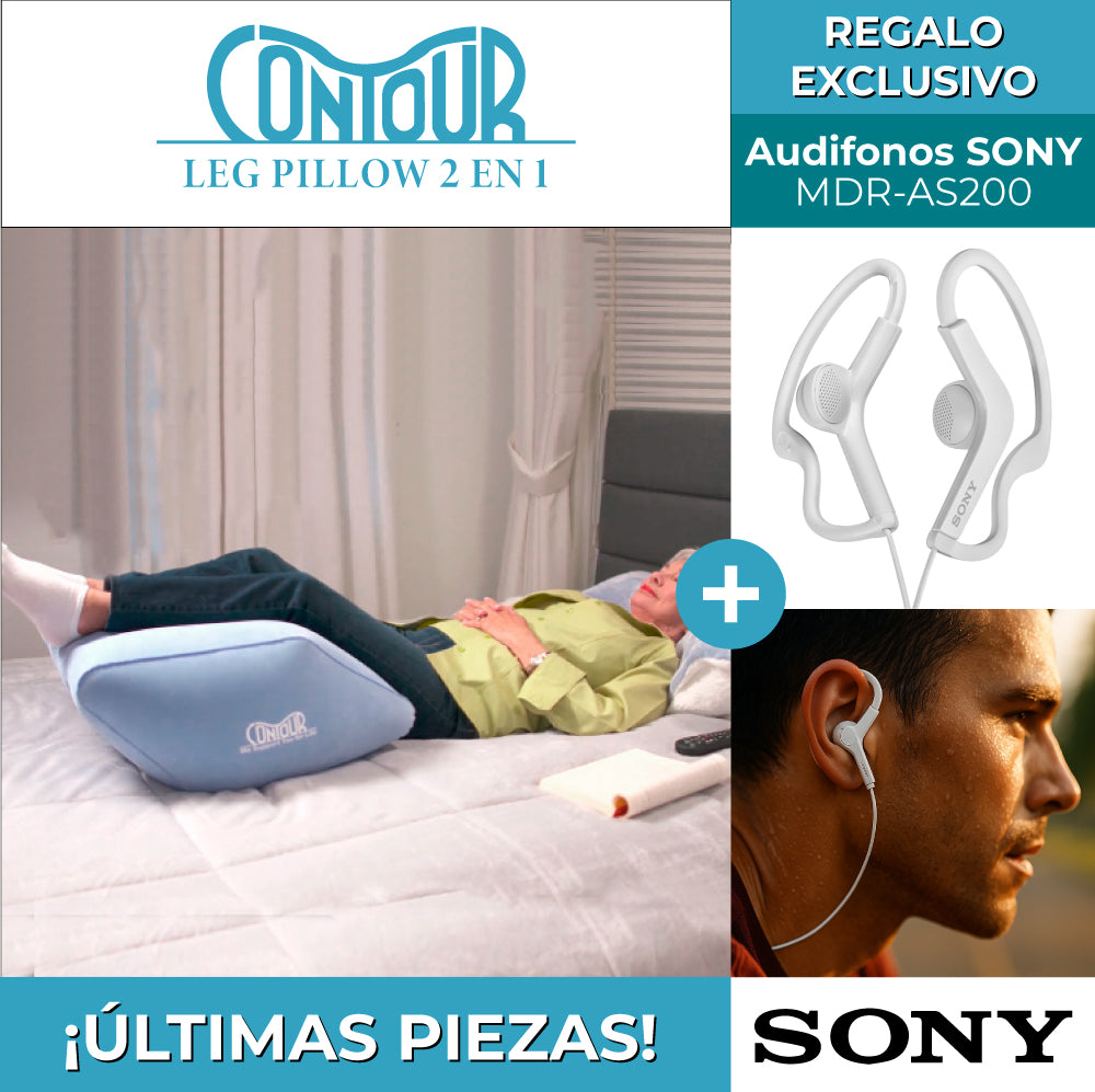 CONTOUR LEG: Almohada Desacansa Piernas + Regalo Audifonos SONY