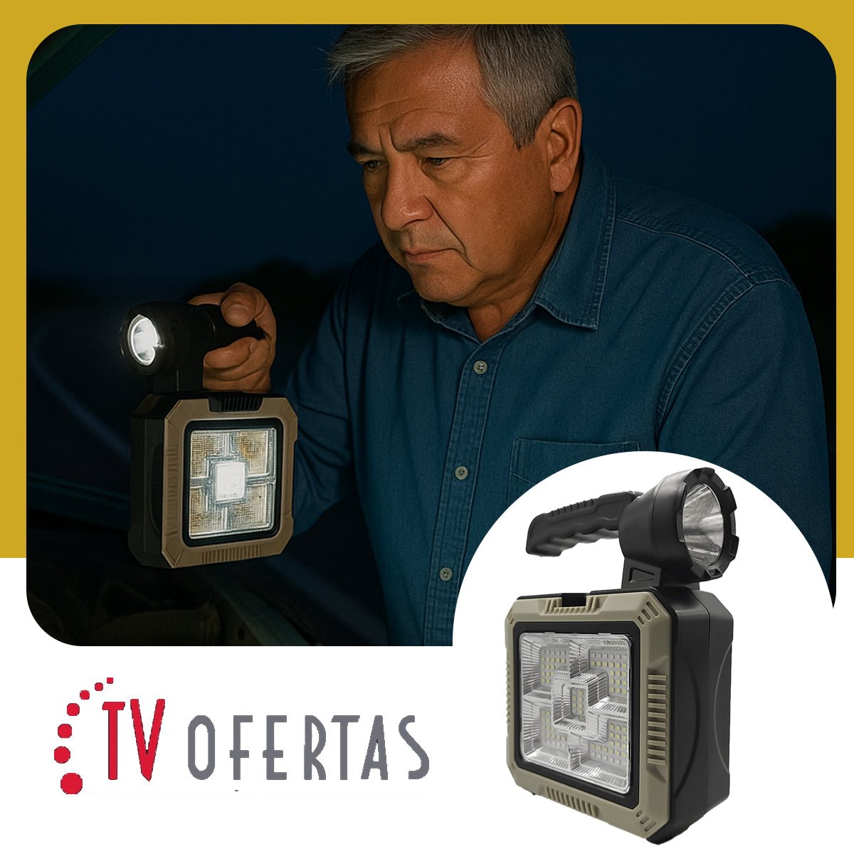 Linterna LED con Panel Solar + Kit de Herramientas 🛠️