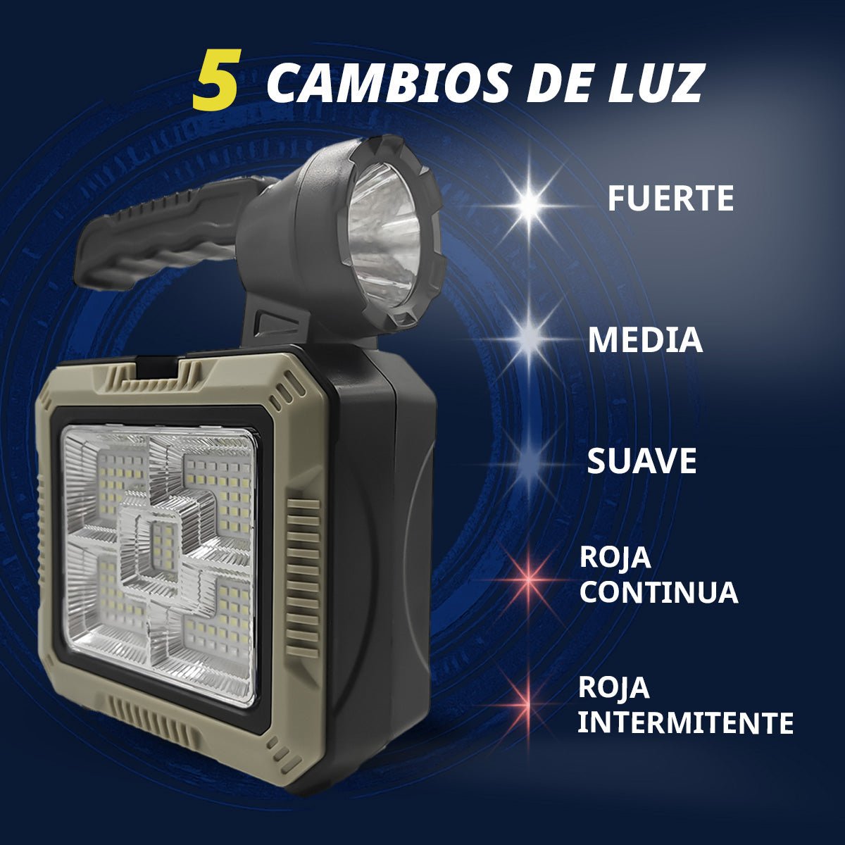 Linterna LED con Panel Solar + Kit de Herramientas 🛠️