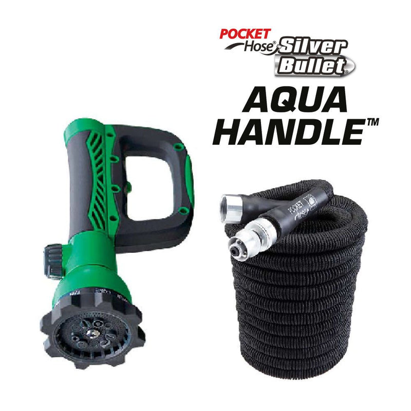 Manguera Expandible 15 Mts + Regadera Multichorros AQUA HANDLE