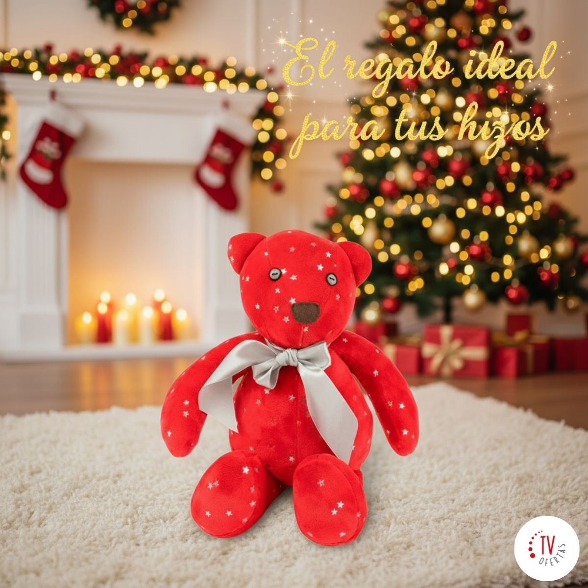 Oso de Peluche Navideños: Cielo Carmesí