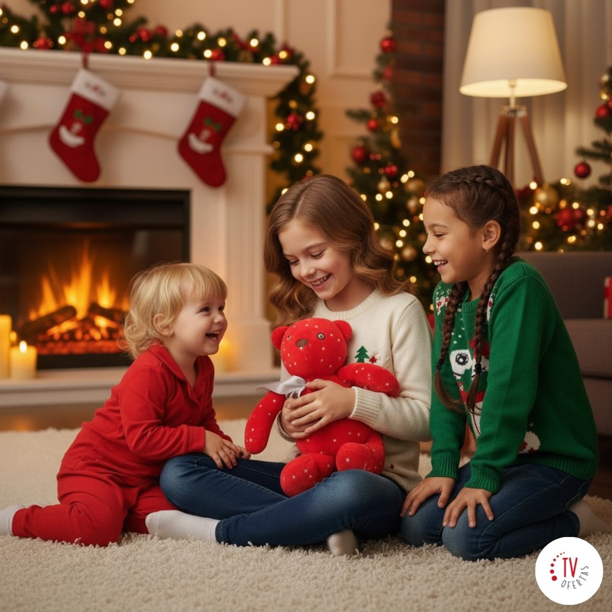 Oso de Peluche Navideños: Cielo Carmesí