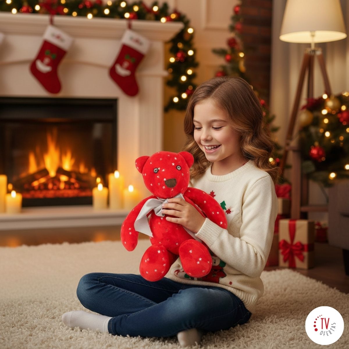 Oso de Peluche Navideños: Cielo Carmesí