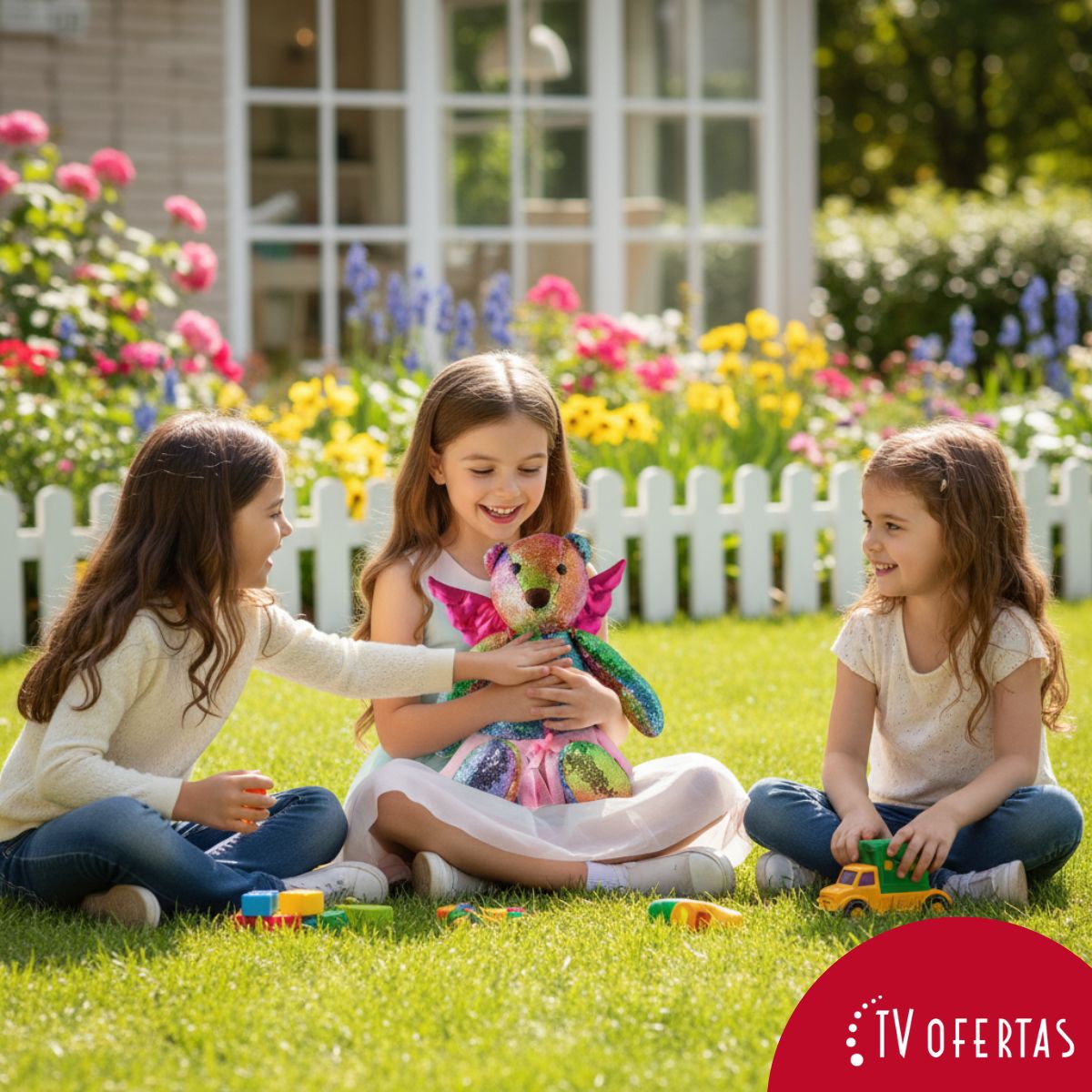 Oso de Peluche Navideños: Destellos Arcoíris