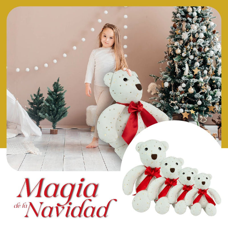 Oso de Peluche Navideños: Estrellas de Marfil