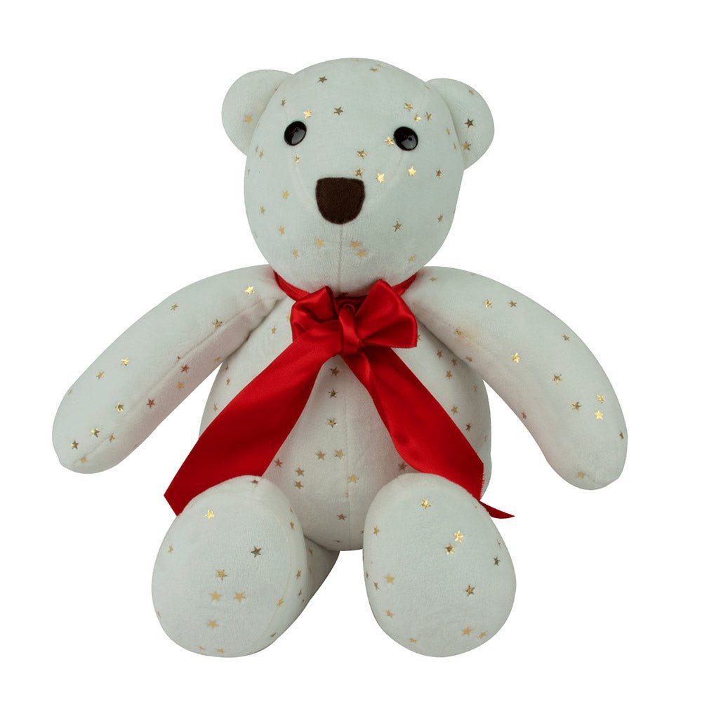 Oso de Peluche Navideños: Estrellas de Marfil