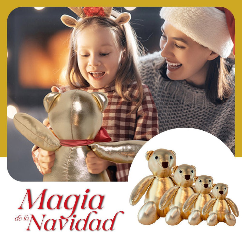 Oso de Peluche Navideños: Magía Dorada