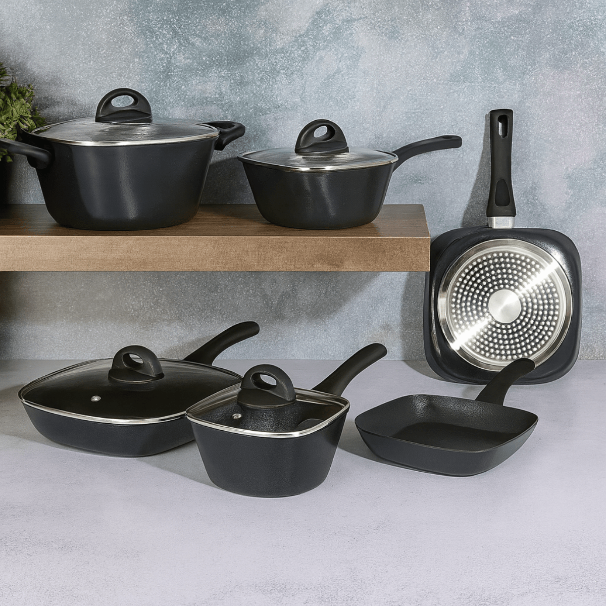 READYCOOK Batería 10 Pzs de Aluminio Forjado Antiadherente