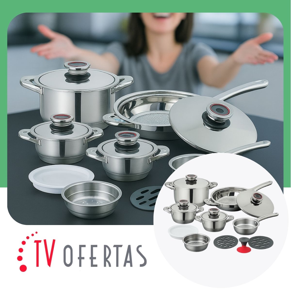 READYCOOK BATERÍA ACERO INOX 18/10 – 16 PZS